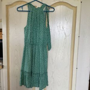 Green Polk dot tie back sundress